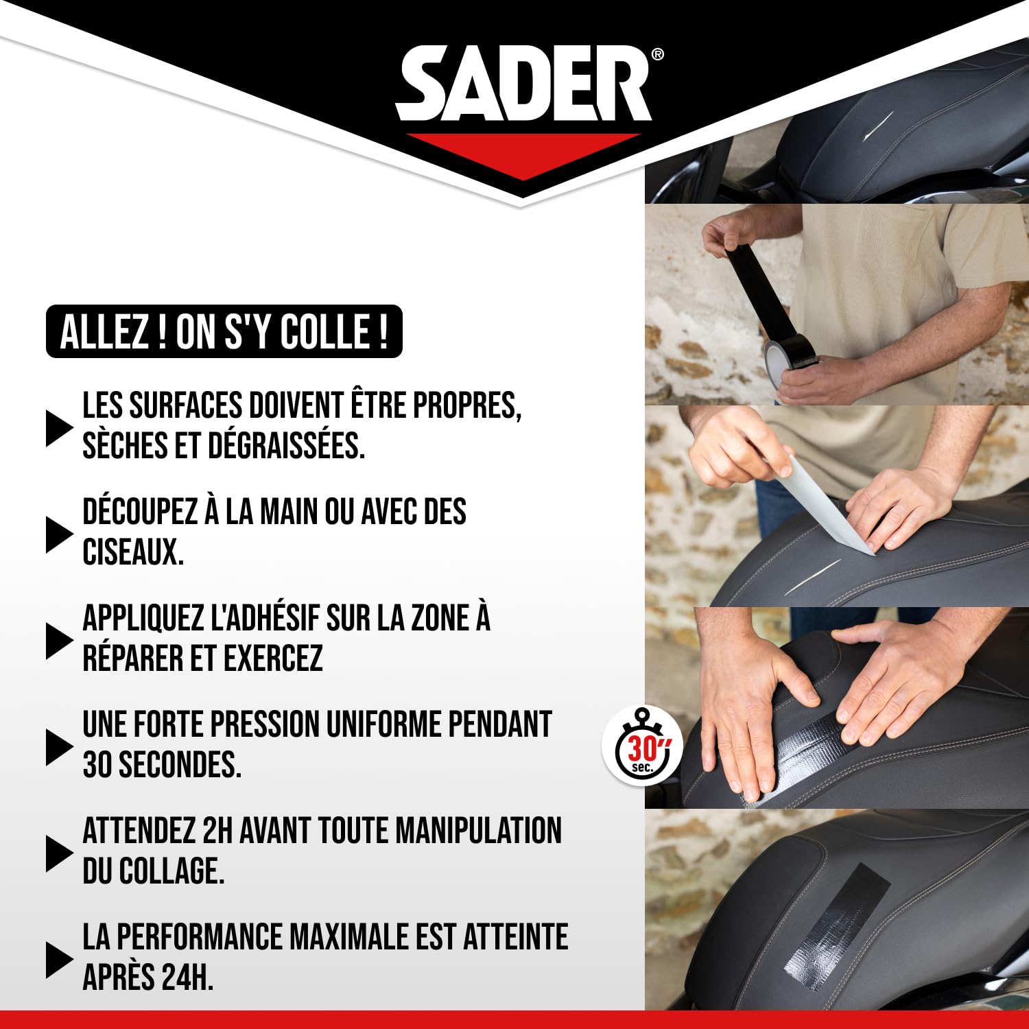 SADER Repare Tout Extrême Noir Adhésif Extra Fort 20m x 50mm