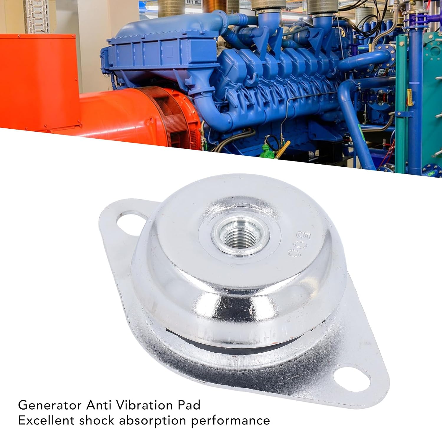 Yunseity Generator Anti Vibration Pad, 500KG Weight Bearing Generator Rubber Shock Absorption Mounts, Vibration Dampener for M16 Bolt Machinery, Enhanced Stability