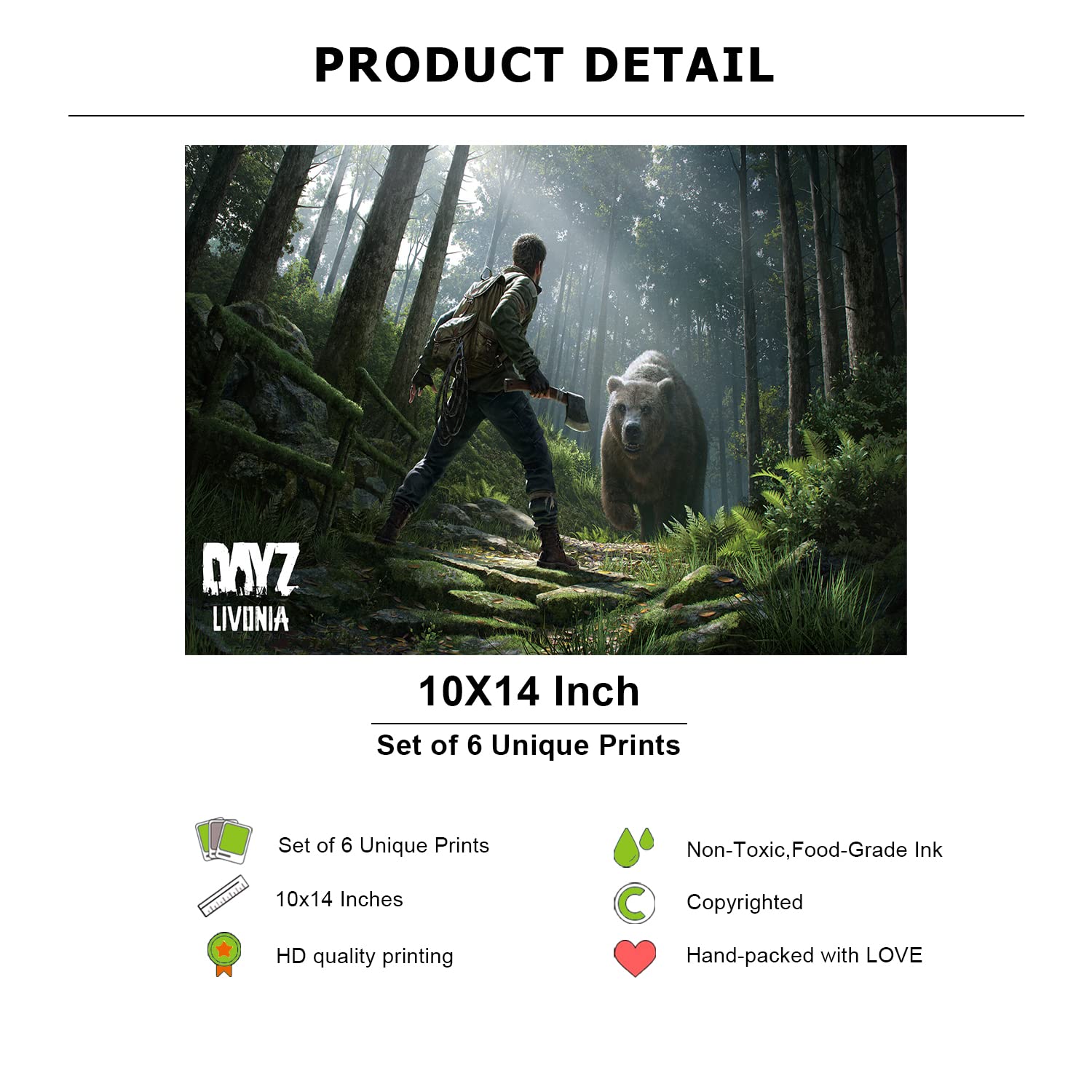 6 Video Game Poster DayZ HD Art Print Boy Game on Birthday