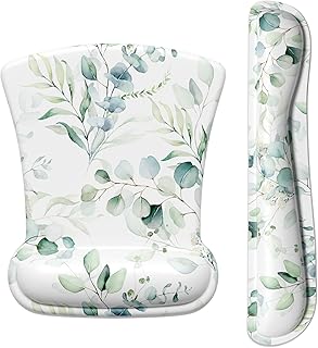 ITNRSIIET Mouse Pad Wrist Support, Keyboard Wrist Rest, Keyboard Pad, Wrist Rests for Keyboard and Mouse, Non-Slip Memory Foam Easy Typing Pain Relief Perfect for Office, Leaves and Branches