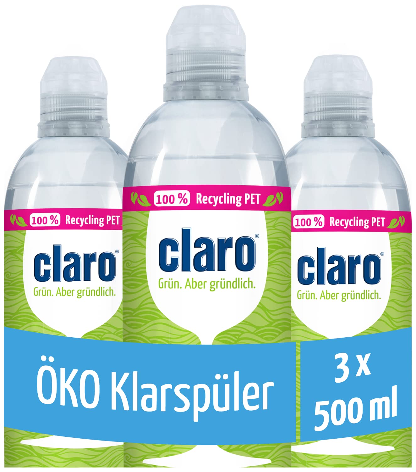 CLARO Brillantante Additivo Lavastoviglie 3 X 500 ml, Biologico