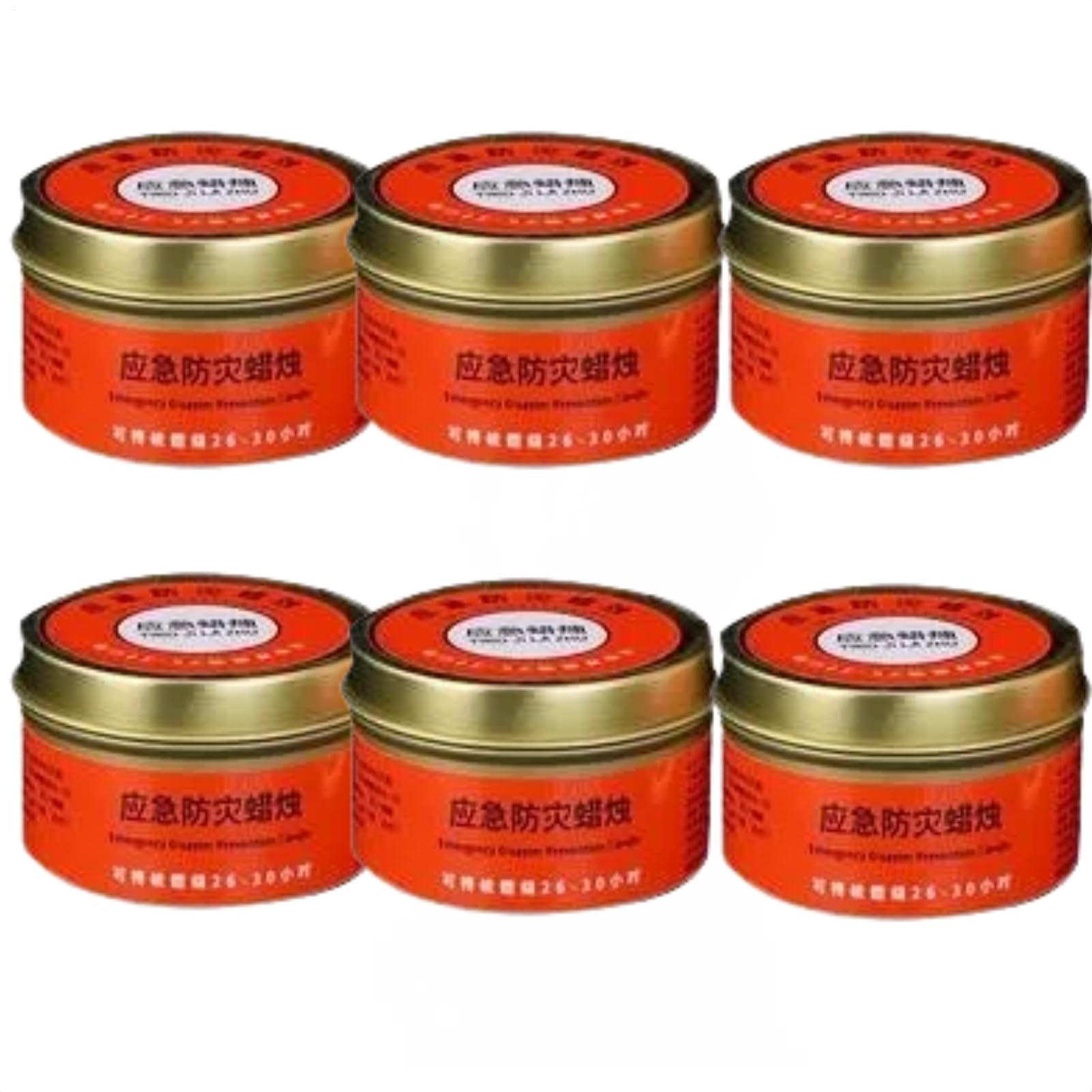 6PCS Survival Candles Long Burning, 20-30 Hours Emergencies Candle in Tin Box, Great Disaster Prevention Light Source Gear for Survival, Camping, and Peace of Mind