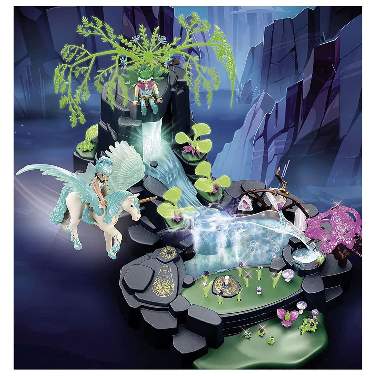 PLAYMOBIL Adventures of Ayuma 70800 Magische Energiequelle, Zum Bespielen mit Wasser, Mit Licht- und Nebelfunktion, Ab 7 Jahren