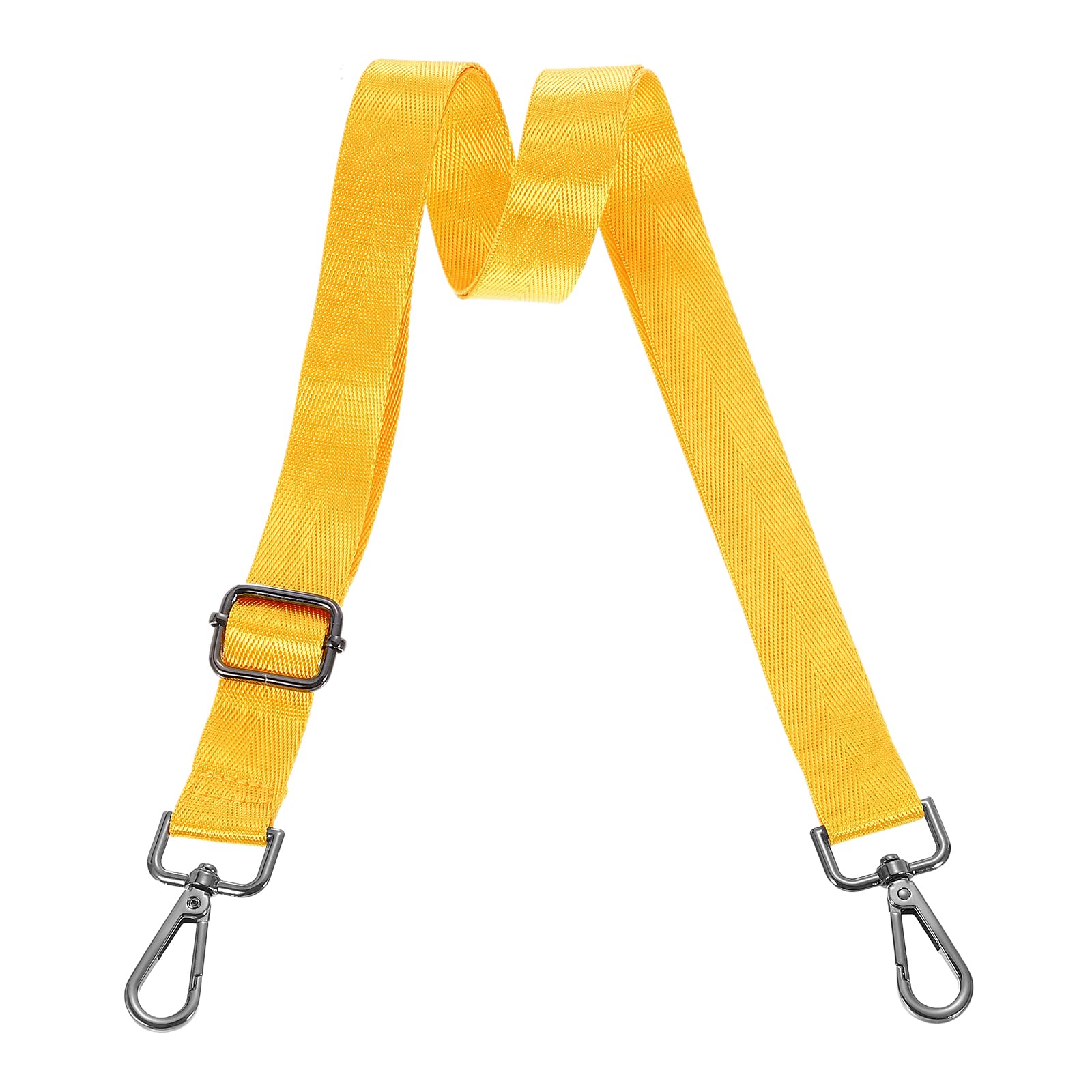 uxcell Wide Shoulder Strap, 2.5cm Adjustable Purse Strap Replacement Crossbody Strap for Shoulder Bag Handbag, Yellow, Black Pull Core Buckle