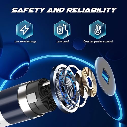 Miniatura 3 de Baterías recargables AA de iones de litio, paquete de 4 pilas AA de 1.5 V 3600 mWh, de alta capacidad, baterías dobles A de más de 1000 ciclos,