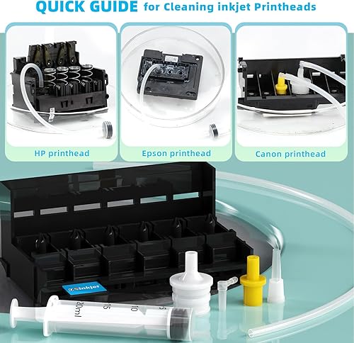 Miniatura 6 de Kit de limpieza de cabezal de impresión para Epson, kit de limpieza de impresora de 8.5 fl oz para HP, solución de limpieza de cabezal de impresión