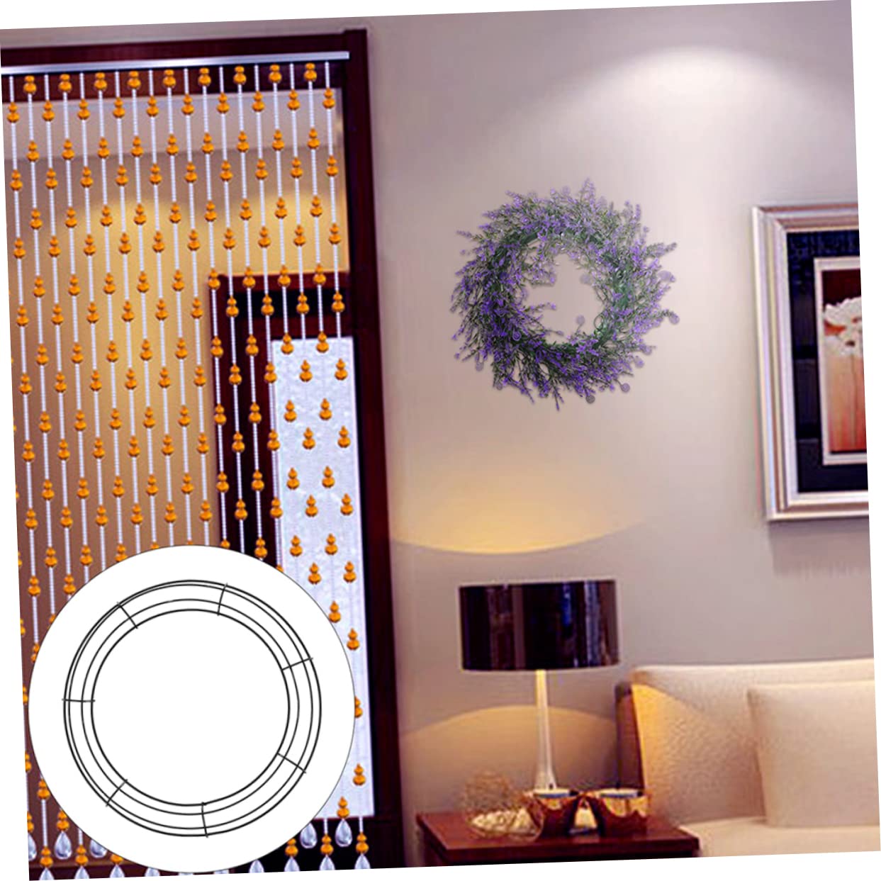 PRETYZOOM 3 Juegos Aro De Guirnalda Aros Artesanales Anillos De Macramé Coronas para Decorar Forma De Alambre para Hacer Coronas Colgador De Decorativo Black Planchar 4 Uds * 3