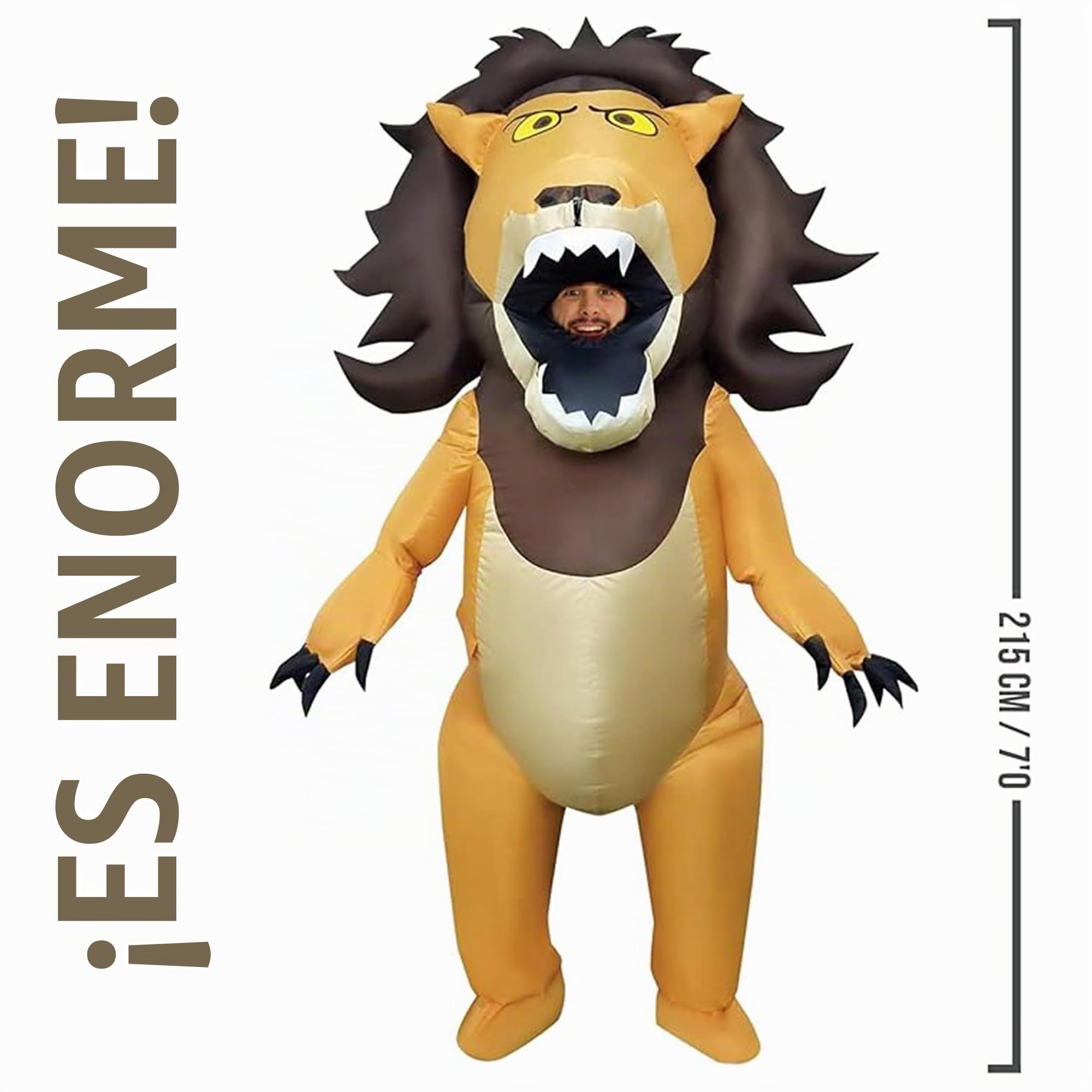 Morph Disfraz León Adulto Hinchable, Traje León Hombre para Carnaval y Halloween, Talla única