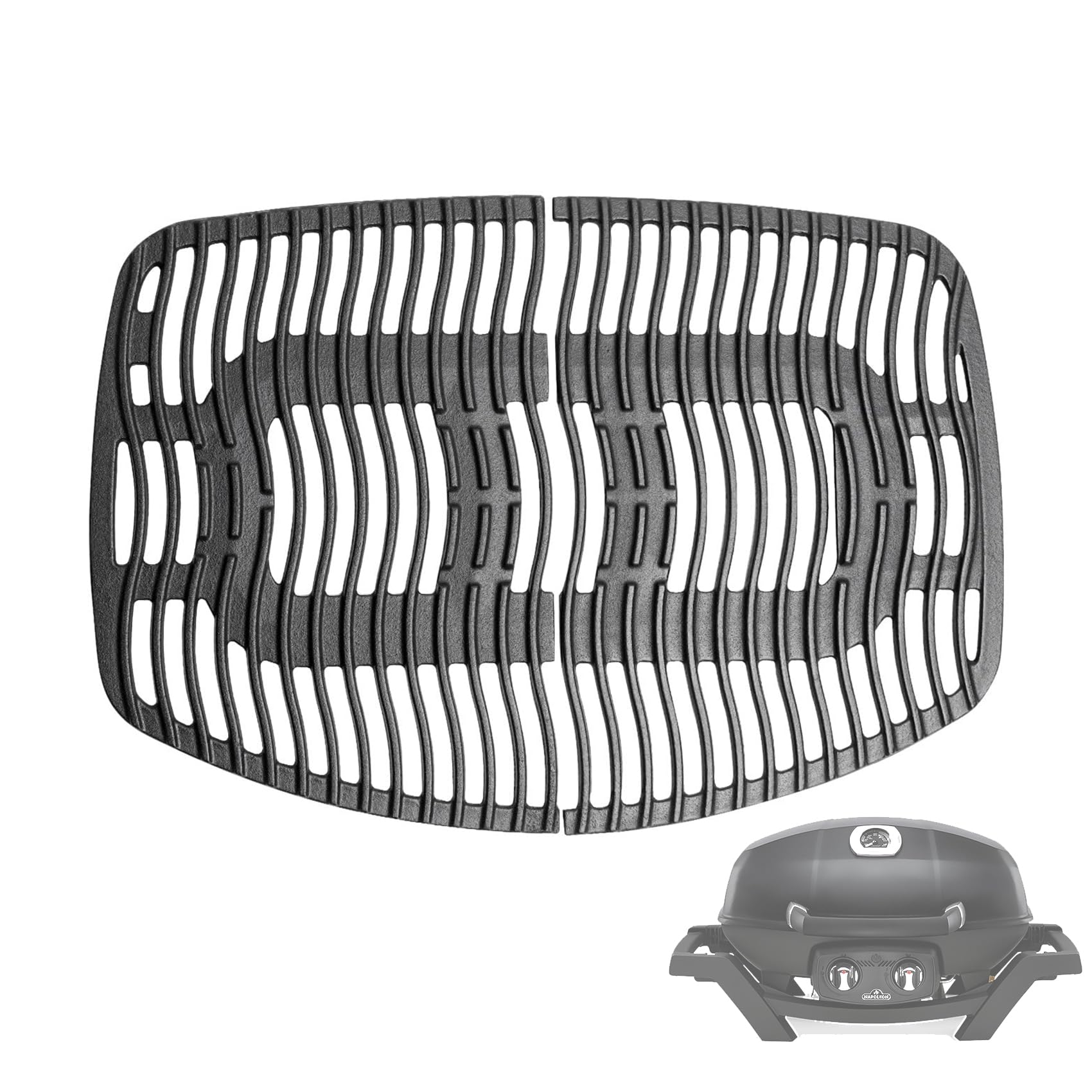 KEESHA Antihaft-Grillplatte Für Napoleon TravelQ/PRO285 – Gusseisern, 53,3 X 36,8 Cm, Mit Tragetasche