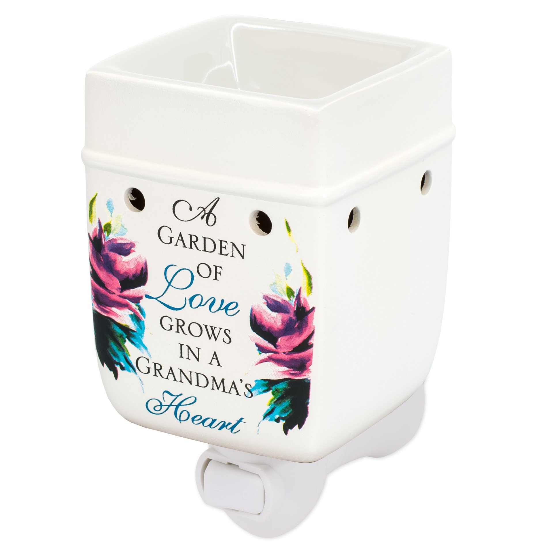 Elanze Designs Grandma Garden of Love Ceramic Stoneware Electric Plug-in Outlet Wax Oil Warmer