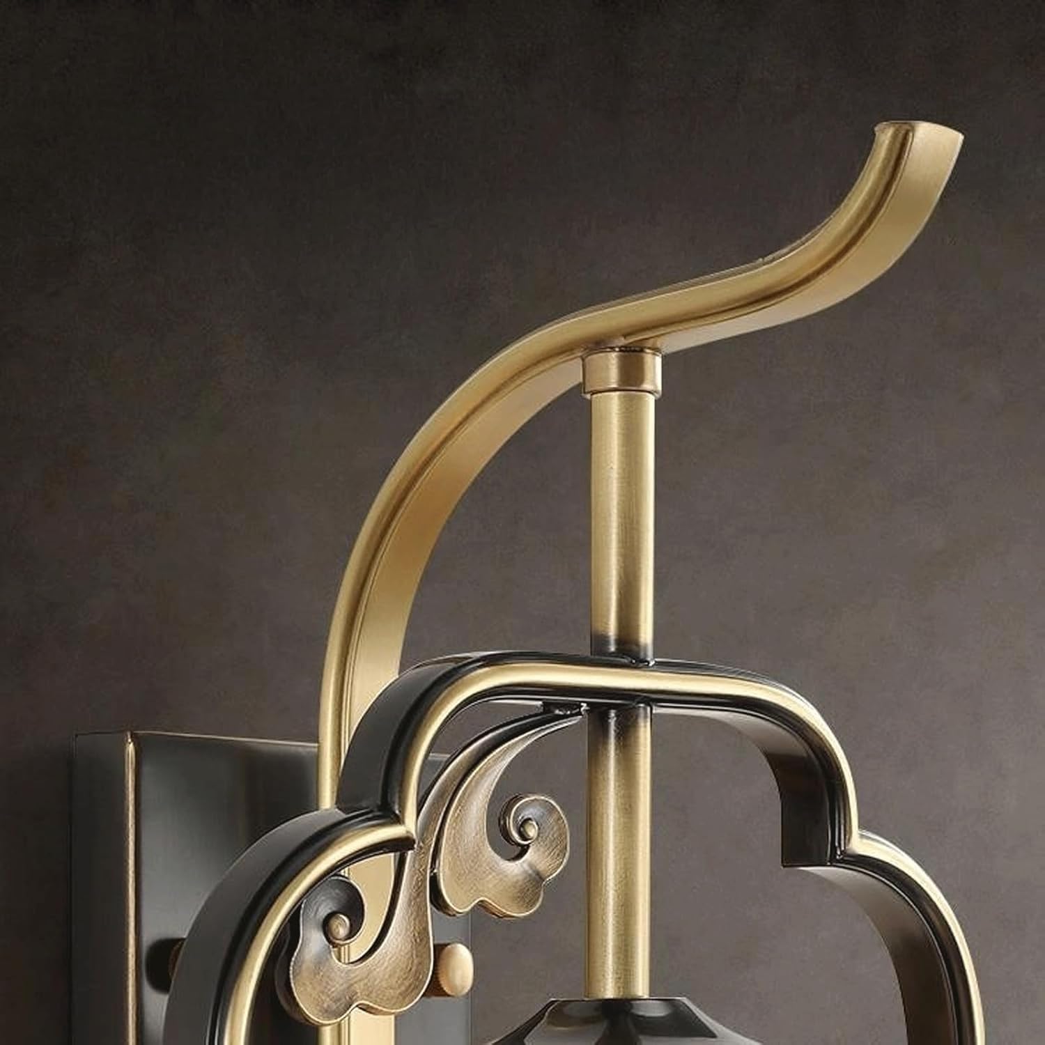 Minimalist Style Wall Sconce All Copper Lantern with Frosted Glass Shade Modern Design Black Frame and Decorative Tassel for Living Room Bedroom Bedside Teahouse Study Hallway Restaurant