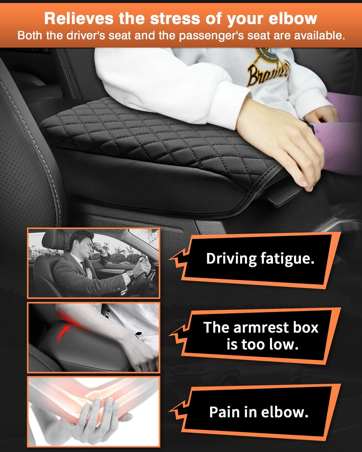 Shademax Custom for 2026 2025 Toyota 4Runner Center Console Cover Armrest Cover for 4Runner Accessories 2025 Truck Arm Rest Cushion Pad PU Leather Middle Console Cover Armrest Seat Box Protector