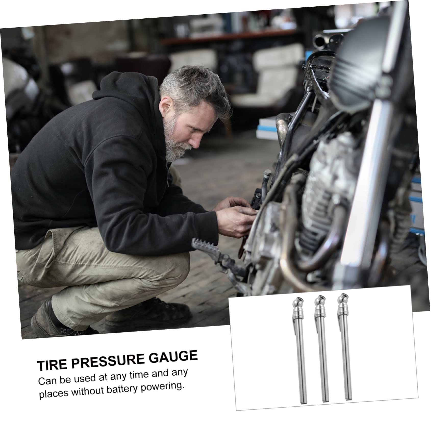 Mikinona Practical Auto Tire Pressure Gauge Pen Pcs Set Steel Tire Pressure Checker for Cars Trucks Bikes and Motorcycles