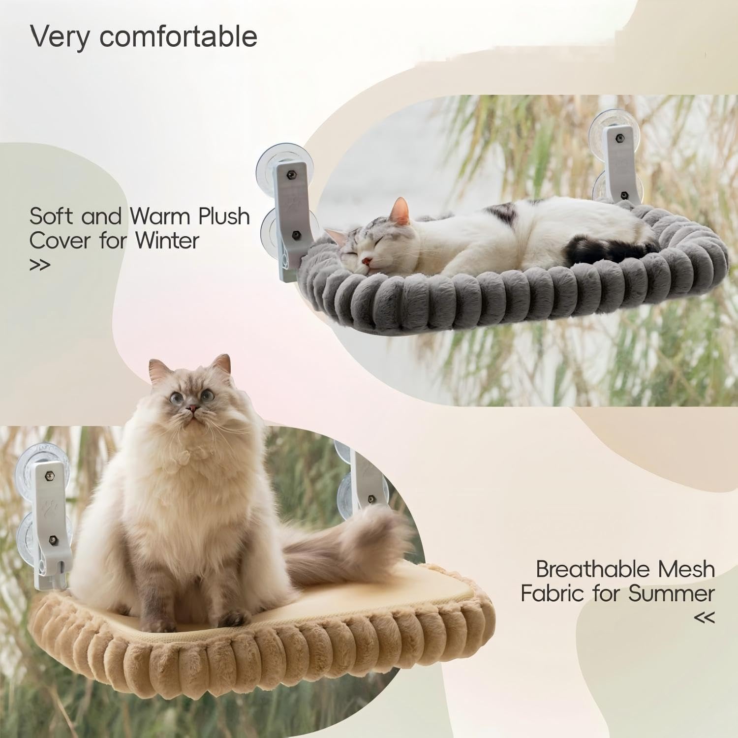 Hamac de fenêtre, hamac pour chat, chaise longue pour chat, rebord de fenêtre pliable en peluche, lit pour chat