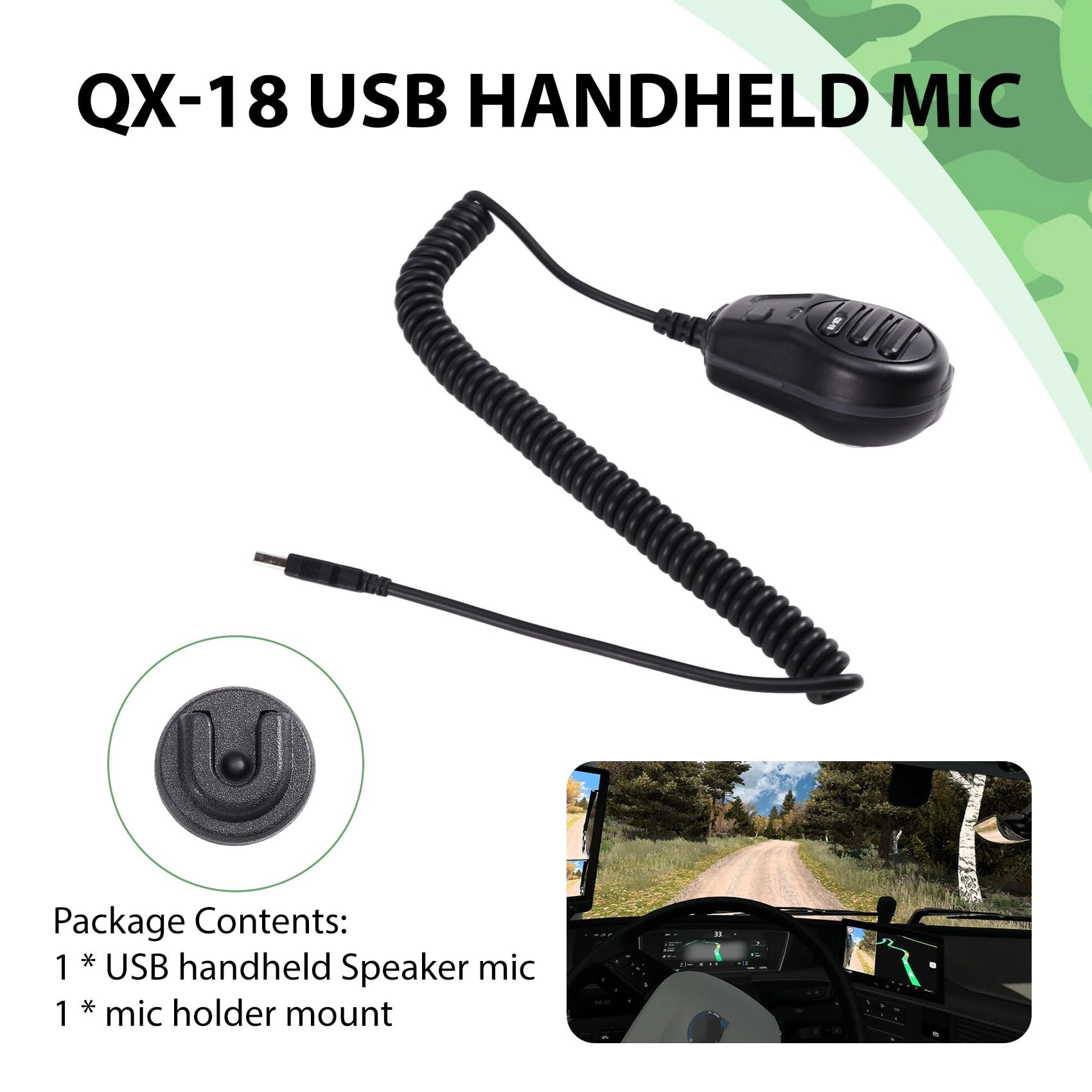USB-Lautsprecher-Mikrofon für Euro Truck Simulator 2, inkl Halter