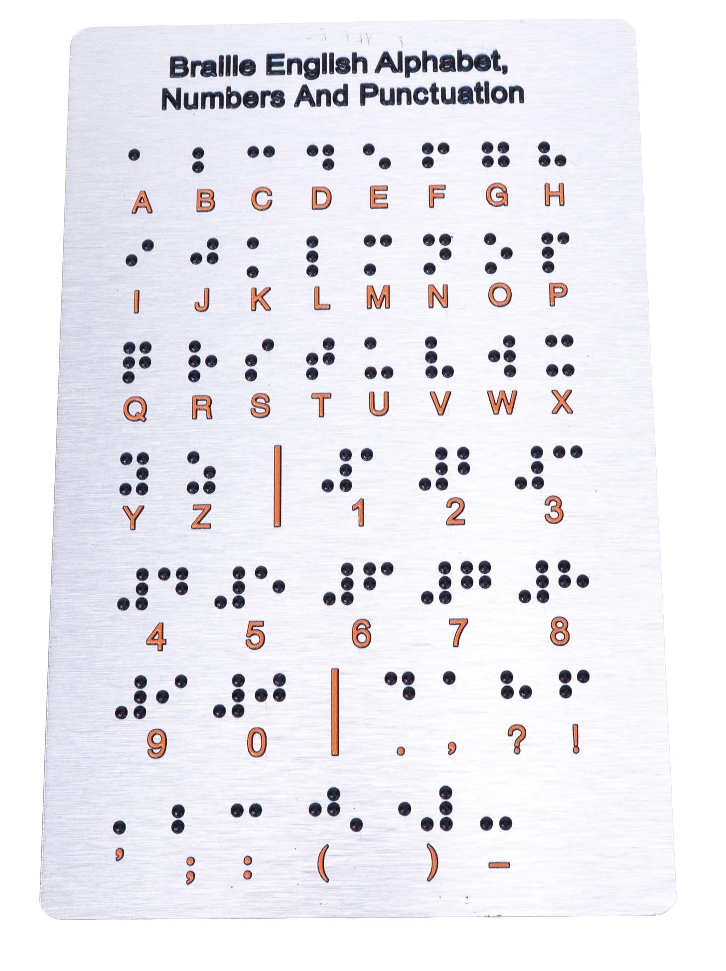 Braille Alphabet Board for Blind &amp; Visually Impaired – Tactile Braille Learning Tool with Raised Dots (Gray)
