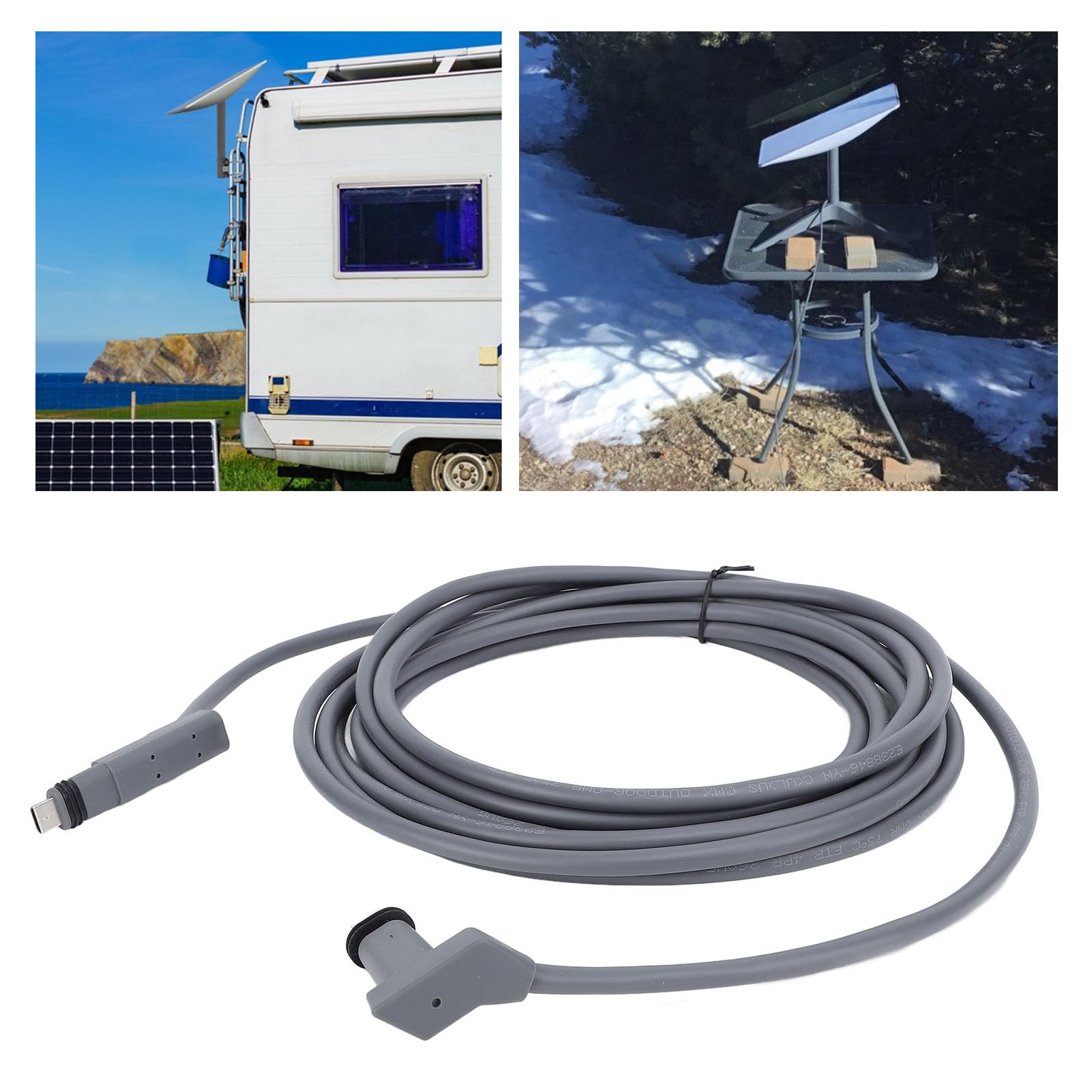 Extensión de cable satelital XTEVU, refuerzo de señal 26AWG, compatible con satélite rectangular V2, cable de red de 1200Mbps (10m)