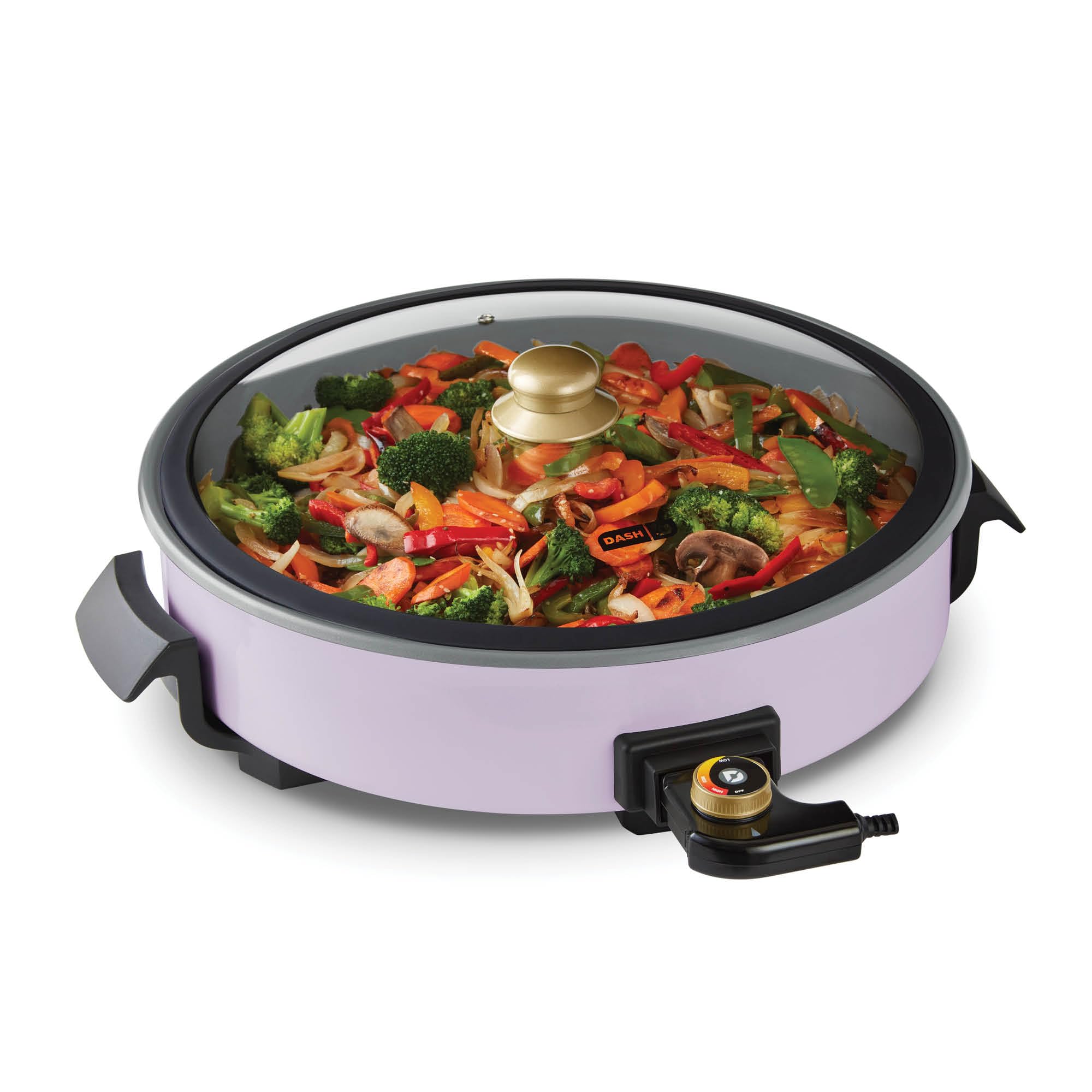 Photo 1 of ** VERY USED** Dash Ceramic Nonstick Family Size Skillet - Large-Capacity Skillet - Tempered Glass Lid & Cool-Touch Handles - Make One-Pan Meals - One-Touch Temperature Control & Removable Heating Probe - Lavender