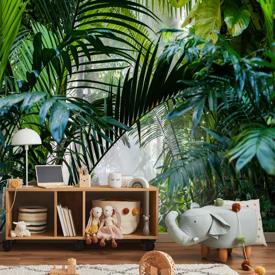 Miniatura 4 de TOKMOCO Custom Foggy Jungle Wallpaper Tropical Forest Removable Mural Decoracion for Living Room Walls Papers