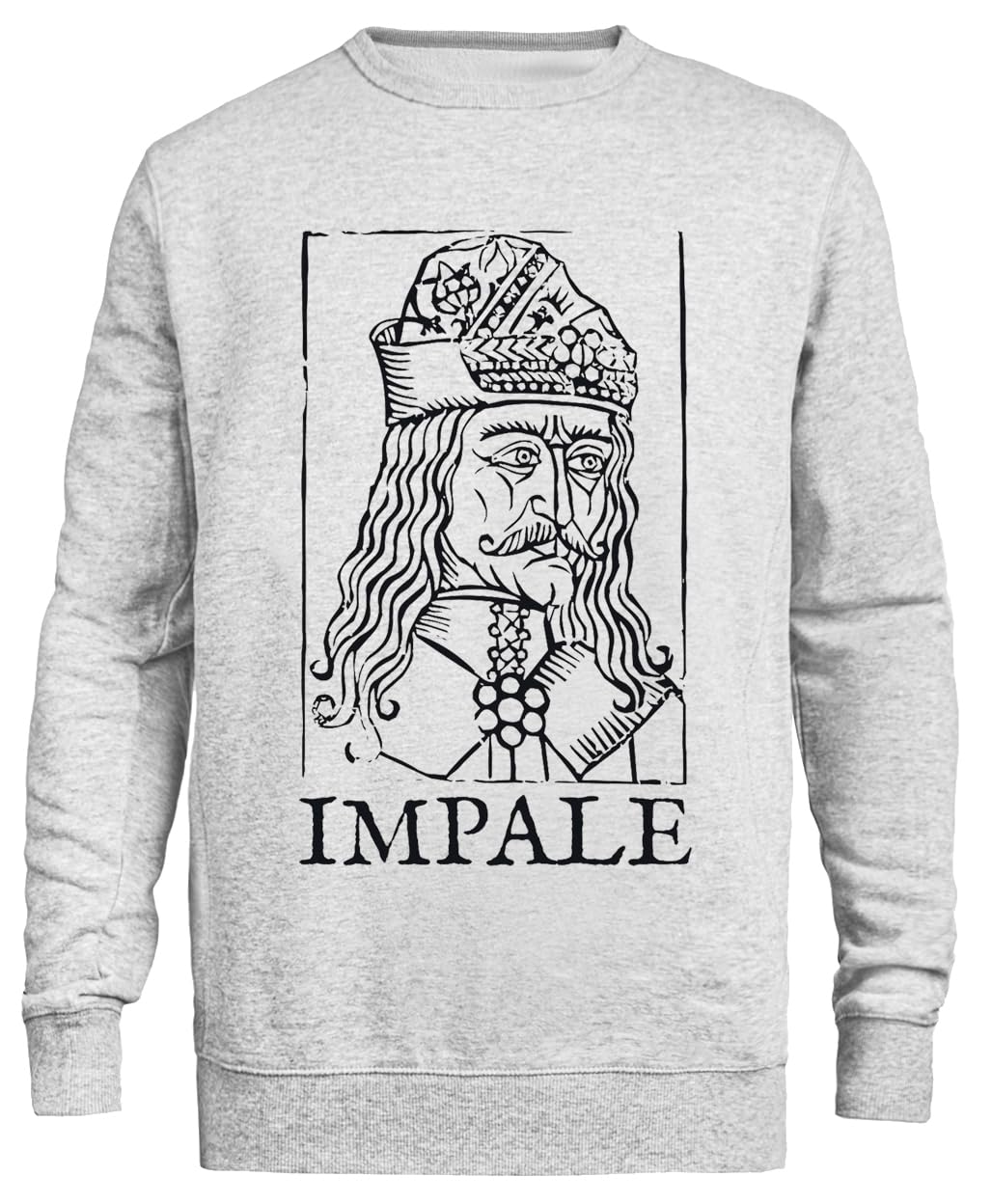Vlad The Impaler Felpa Unisex Grigia Girocollo Eco-Friendly