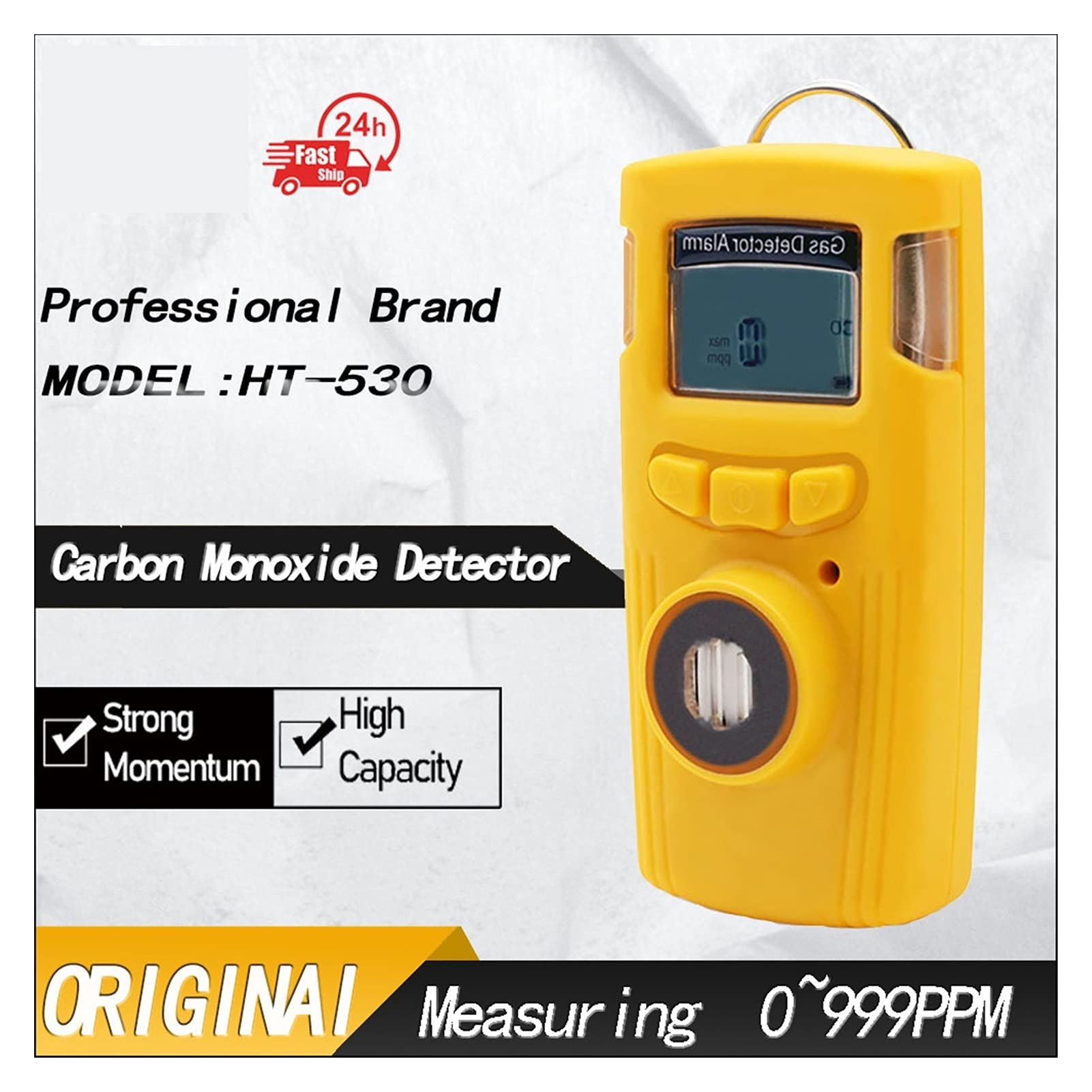 Detector de monóxido de carbono Medidor portátil digital Co Detector de gas de calidad del aire con monitor de alta precisión alarma sonora