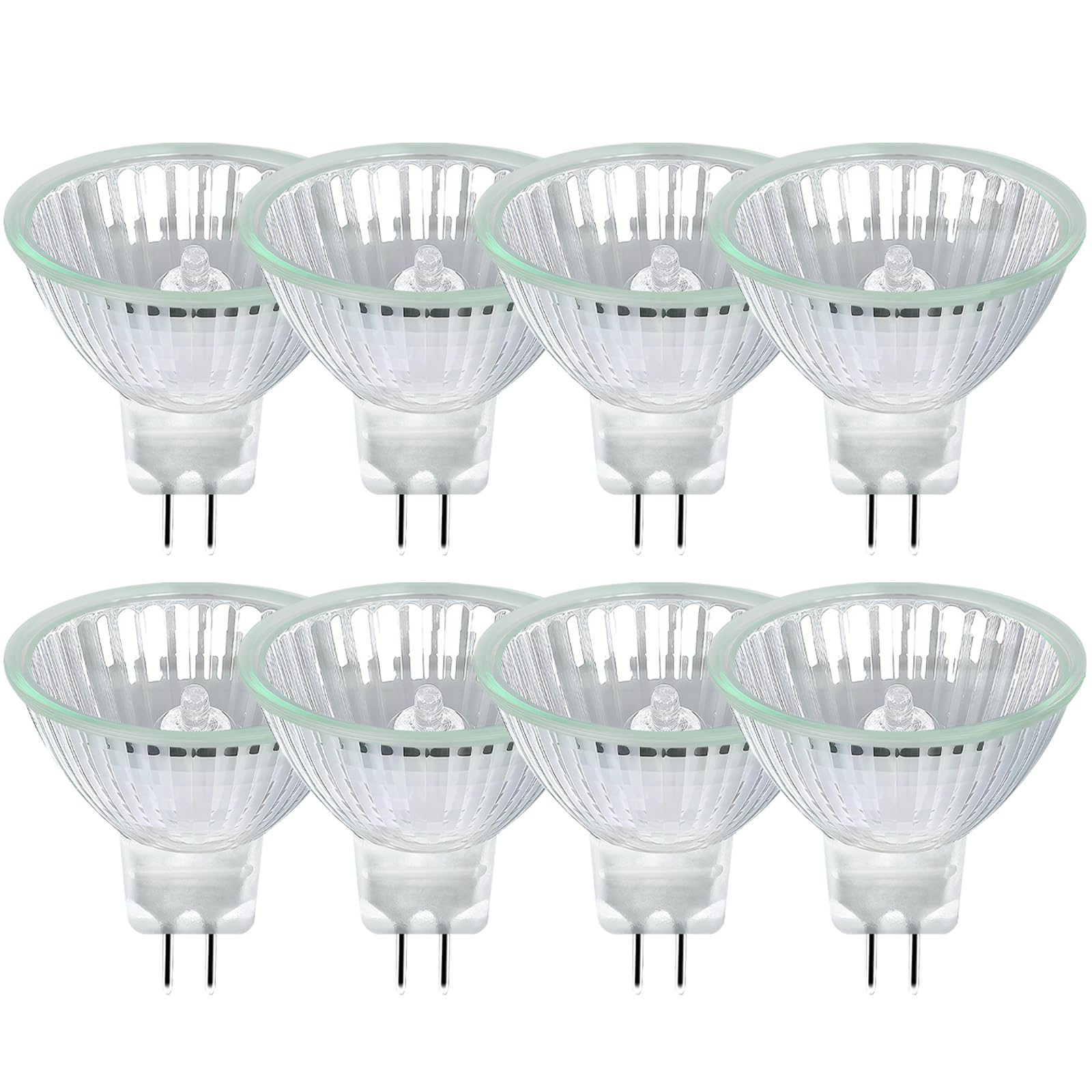 Givurao 8 Stück MR16 35W Halogenstrahler 12V, GU5.3 Halogen Leuchtmittel 2700K Warmweiß Dimmbar, 400LM Halogen Reflektor Glühbirne, 2 Bi-Pin Base Halogenlampen für Deckeneinbau Schienenlampen