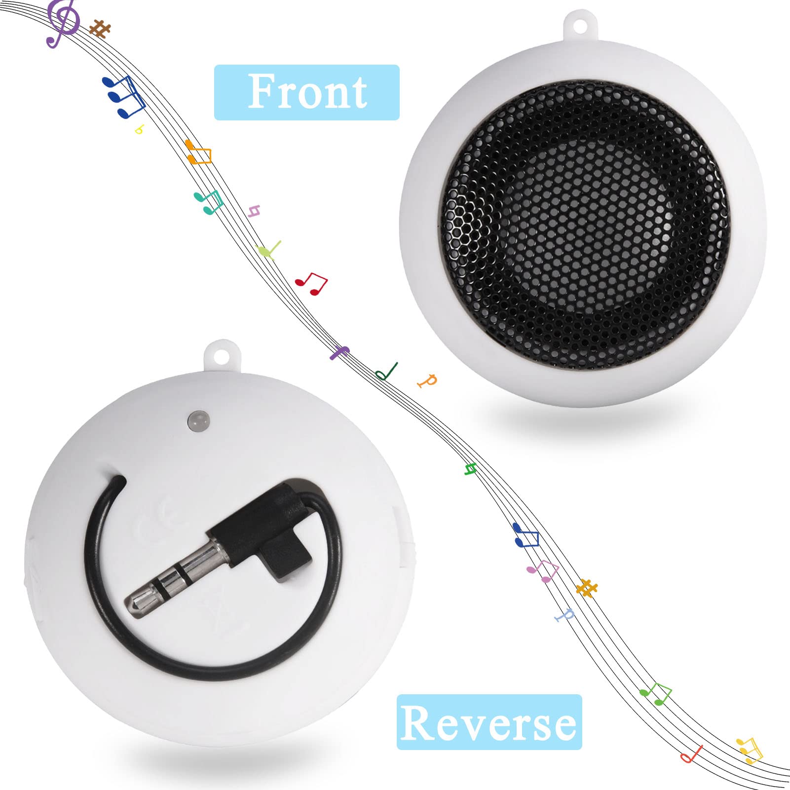 Mini Haut-Parleur Portable Rétractable Avec Câble 3.5mm - Son Puissant Pour Voyage Et Extérieur (Noir)