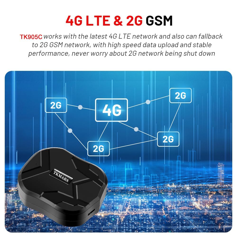 Localizzatore GPS 4G per auto Senza Abbonamento Batteria da 20000 mAh 240 Giorni di Autonomia in Standby Localizzatore GPS magnetico Resistente all'acqua IP65 Localizzatore con app Gratuita
