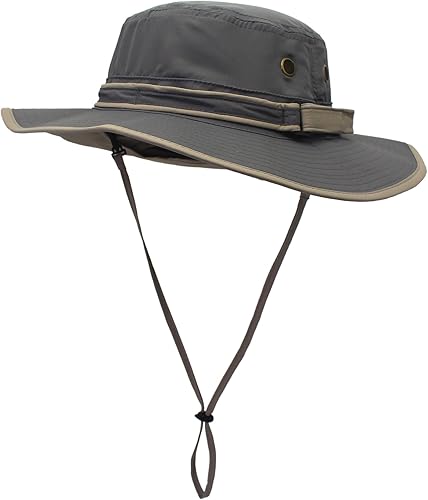 Miniatura 53 de Home Prefer Sombrero para sol para el aire libre con protección UV, secado rápido, unisex con solapa para proteger el cuello Gris cenizo