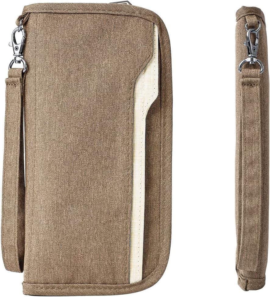 ZOPPEN Unisex Passport Wallet, Brown, Polyester, Spacious