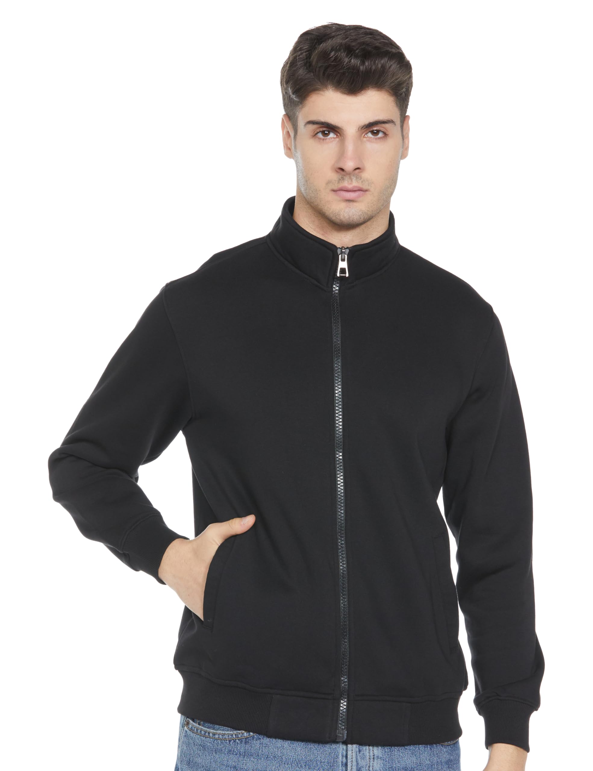 qube by fort collins Fleece Full Zip Sweatshirt for Men Jet Black-picture-31
