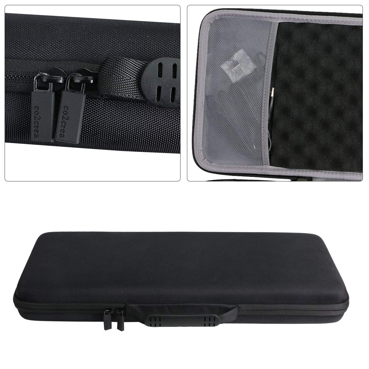 Co2CREA Étui De Voyage Rigide Pour Logitech K400 Plus - Housse Protection Noire Robuste (Boîtier Seul)