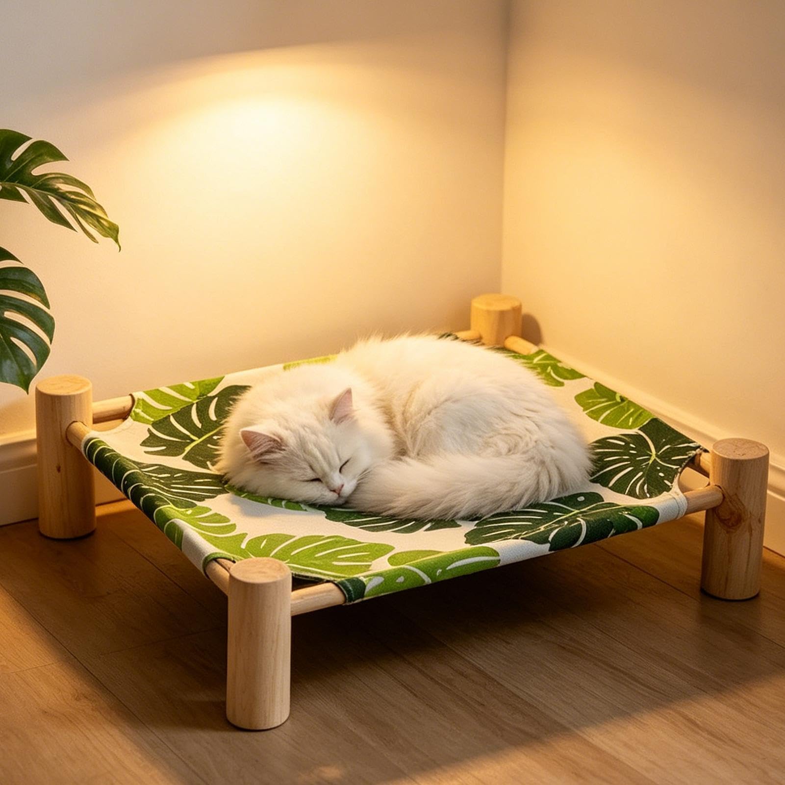 Generico Hamaca para gatos – 53 x 48 x 13 cm Salón para animales elevado, cama para dormir de tela extraíble, reposo transpirable | Estable y elevada, comodidad para dormir, utiliza casa, apart