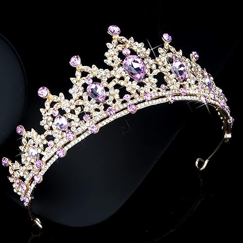 Vista 49 de SuPoo Tiaras para mujer, corona roja, corona de cumpleaños, diadema de cristal, gemas rojas, diamantes de imitación, accesorios para el cabello