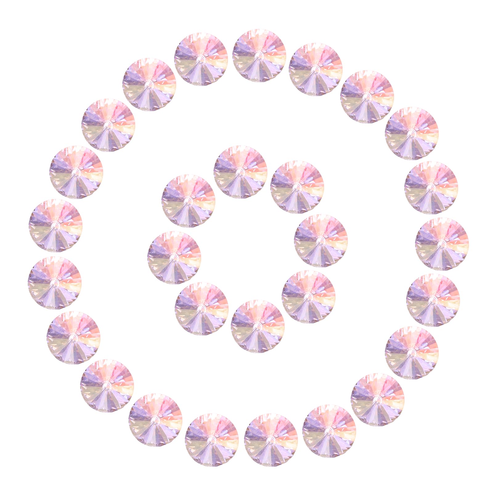 Broche de pedrería artesanal hecho con apliques de cristal facetado rosa azul de 12 mm 40 unidades