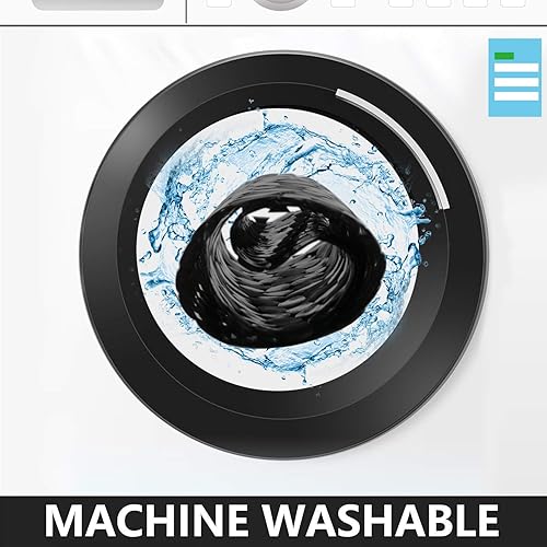 Miniatura 6 de WELTRXE Pebbles - Tapete de baño antideslizante para bañera, color negro, con ventosas, agujeros de drenaje para duchas de baño, bañera, lavable a