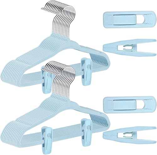 100 perchas de terciopelo para bebés de 11 pulgadas, antideslizantes para niños, perchas de terciopelo antideslizantes de 11 pulgadas y clip de