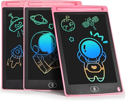 Rocamdo - Tableta de escritura LCD para niños, 3 unidades en 1 paquete de 8.5 pulgadas, tablero de garabatos, almohadilla de dibujo, juguetes para