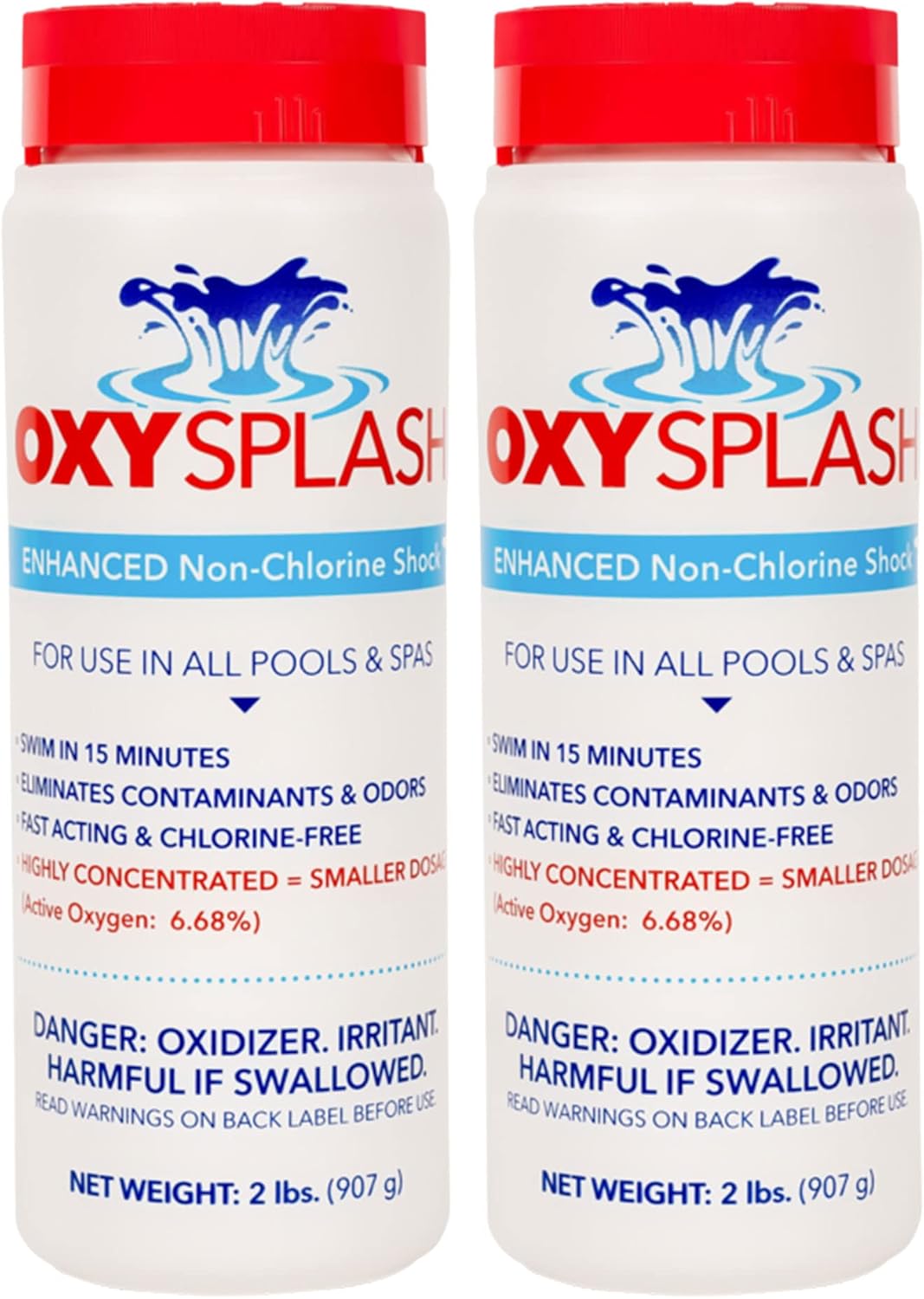 API OXSP2 Oxy Splash Water Treatment for Swimming Pools, Spas, and Hot Tubs to Eliminate Contaminants and Odors, 2 Pounds (2 Pack)