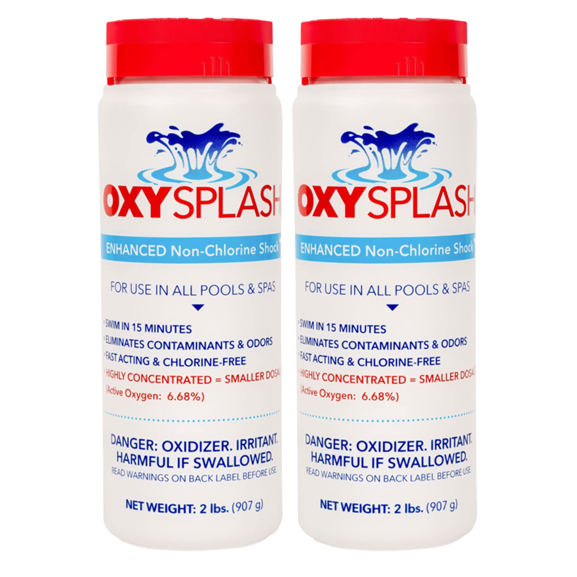 API OXSP2 Oxy Splash Water Treatment for Swimming Pools, Spas, and Hot Tubs to Eliminate Contaminants and Odors, 2 Pounds (2 Pack)