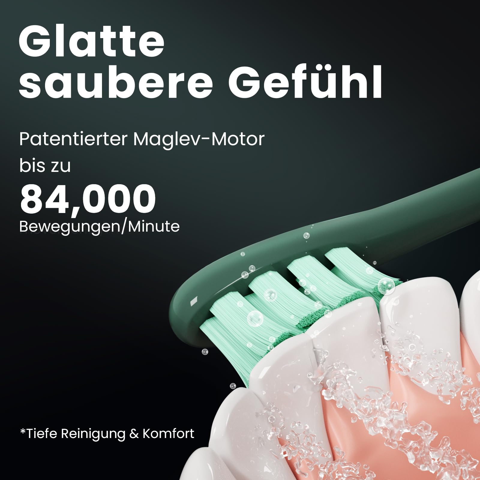 Oclean X Pro, Smart Sonic, elektrische Schallzahnbürste, 3 Putzprogramme mit Weißning, kabelloses Schnellladen für 30-Tage-Nutzung, Anti-Schimmel Design, Wasserdicht nach IPX7 – Grün