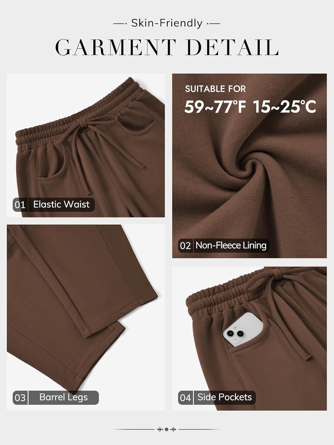 ATHMILE Barrel Sweatpants Women Fall Fashion Wide Leg Pants 2026 Baggy Lounge Comfy Flowy Sweat Pants with Pockets