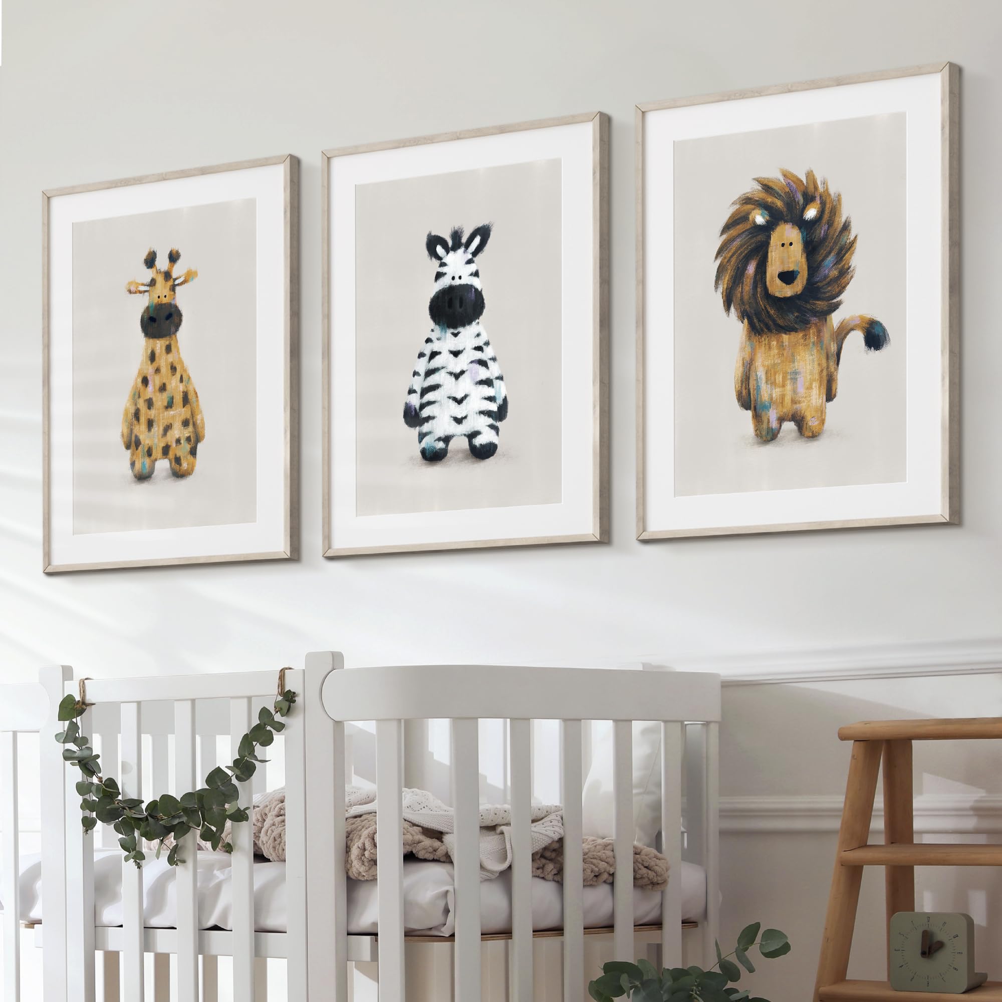 Tigercub Prints Safari Animal Nursery Prints, A3 - Set of 3