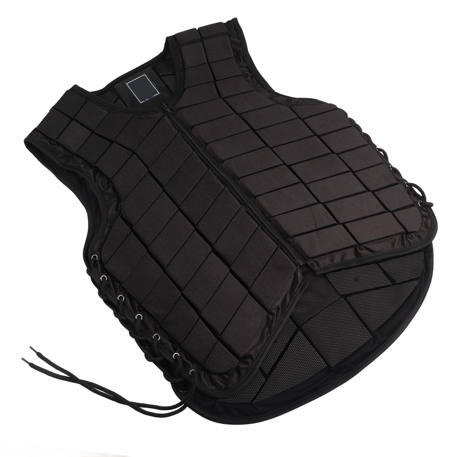 Gilet Protettivo Equestre per Adulti alla Moda, Comoda Protezione del Corpo Equestre per Equitazione in Nylon + Schiuma Nera