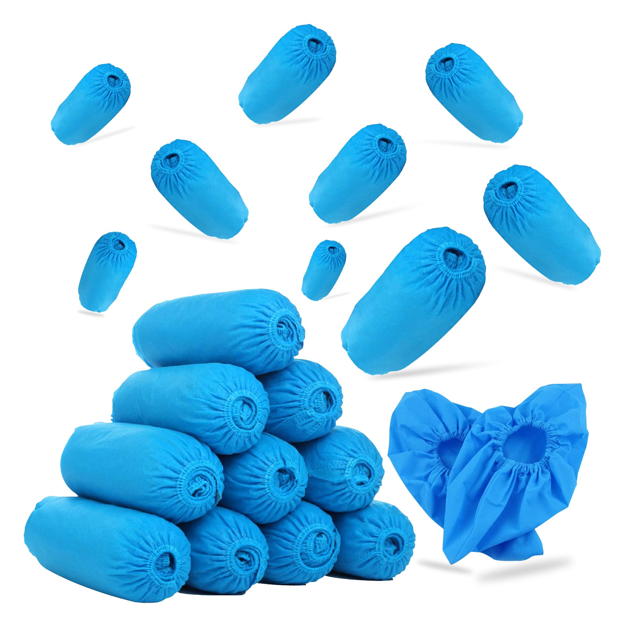 G4GADGET 200 Pack Disposable Shoe Covers - Blue, Waterproof, Anti-Slip, Tear-Resistant Overshoes for Indoor & Outdoor Use – Ideal for Floor, Carpet, Boot, Medical, Cleaning & Home Protection