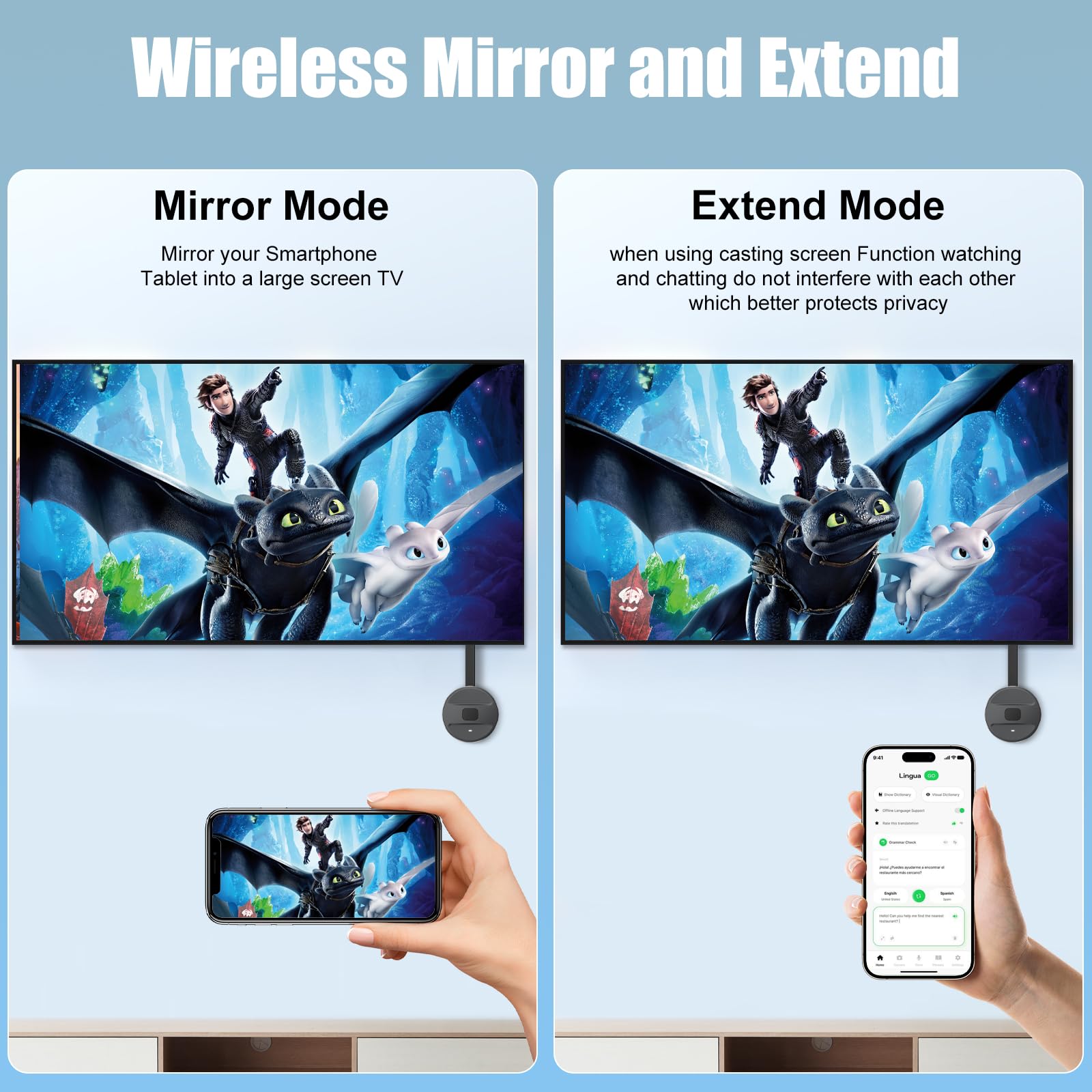 4K Wireless Display Dongle, bezprzewodowy Smart Media Player Streaming
