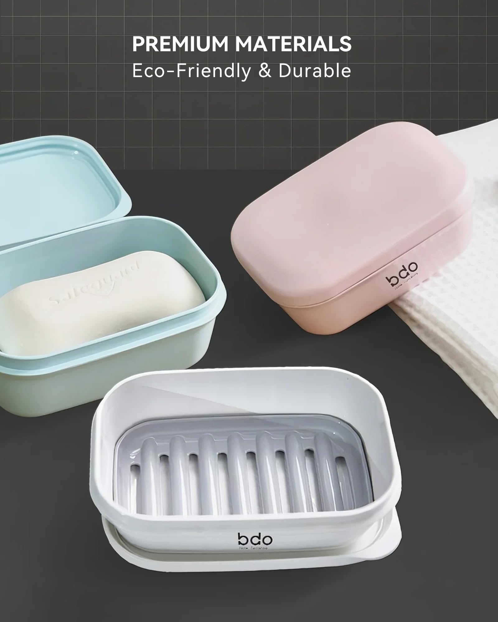 PEISAINOX Jabonera de viaje, soporte de jabón de la serie BDO para baño, ducha, gimnasio, escuela, camping, vacaciones, al aire libre (rosa)