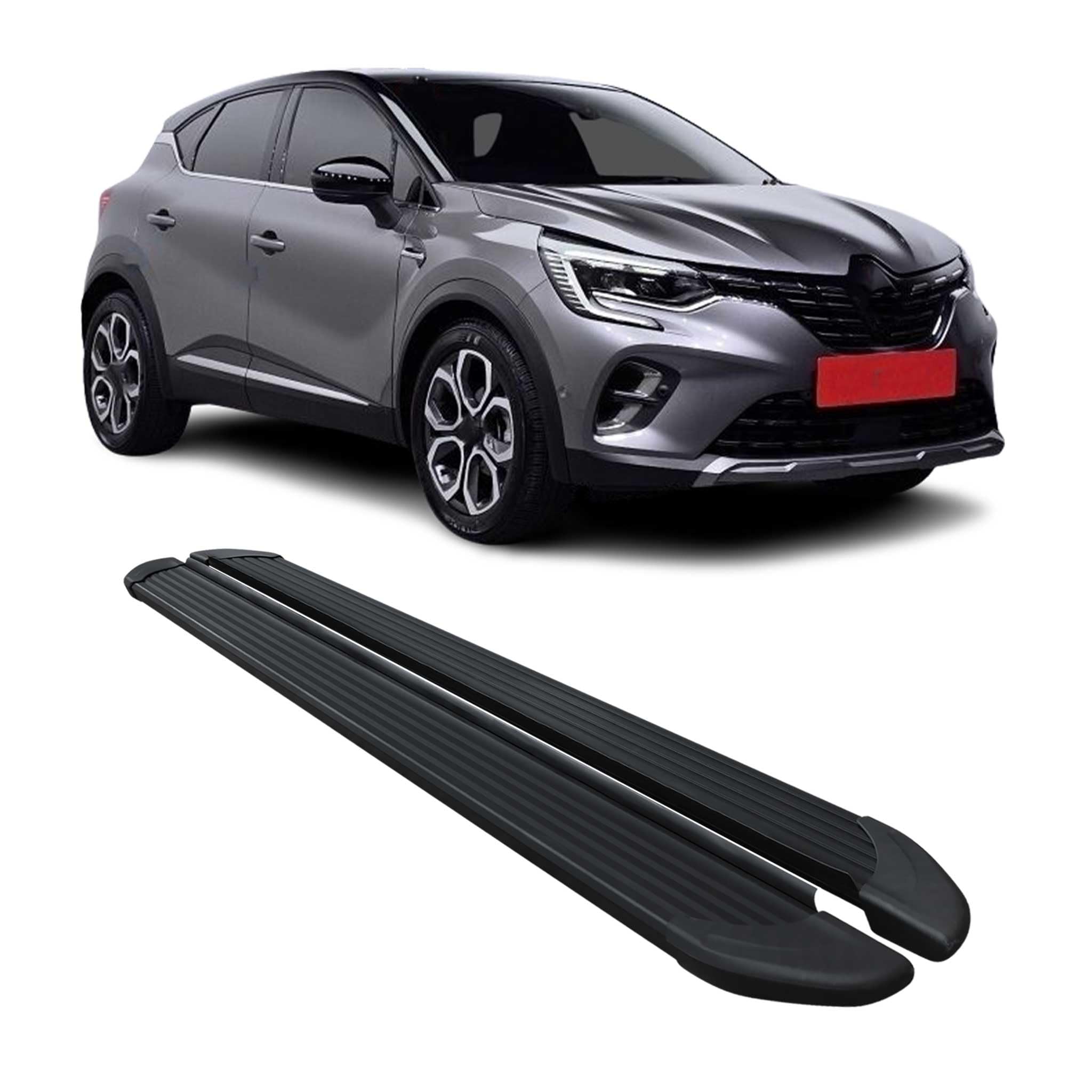 OMAC Pedane Laterali Sottoporta compatibile con Renault Captur 2019-2026 Alluminio Nero 2X