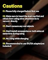 Vista 7 de HOTO Aspiradora de Mano Inalámbrica, Aspiradora de Escritorio Soplador de Aire Eléctrico Comprimido 15000Pa de Succión, 4-en-1 Portátil Aspiradora