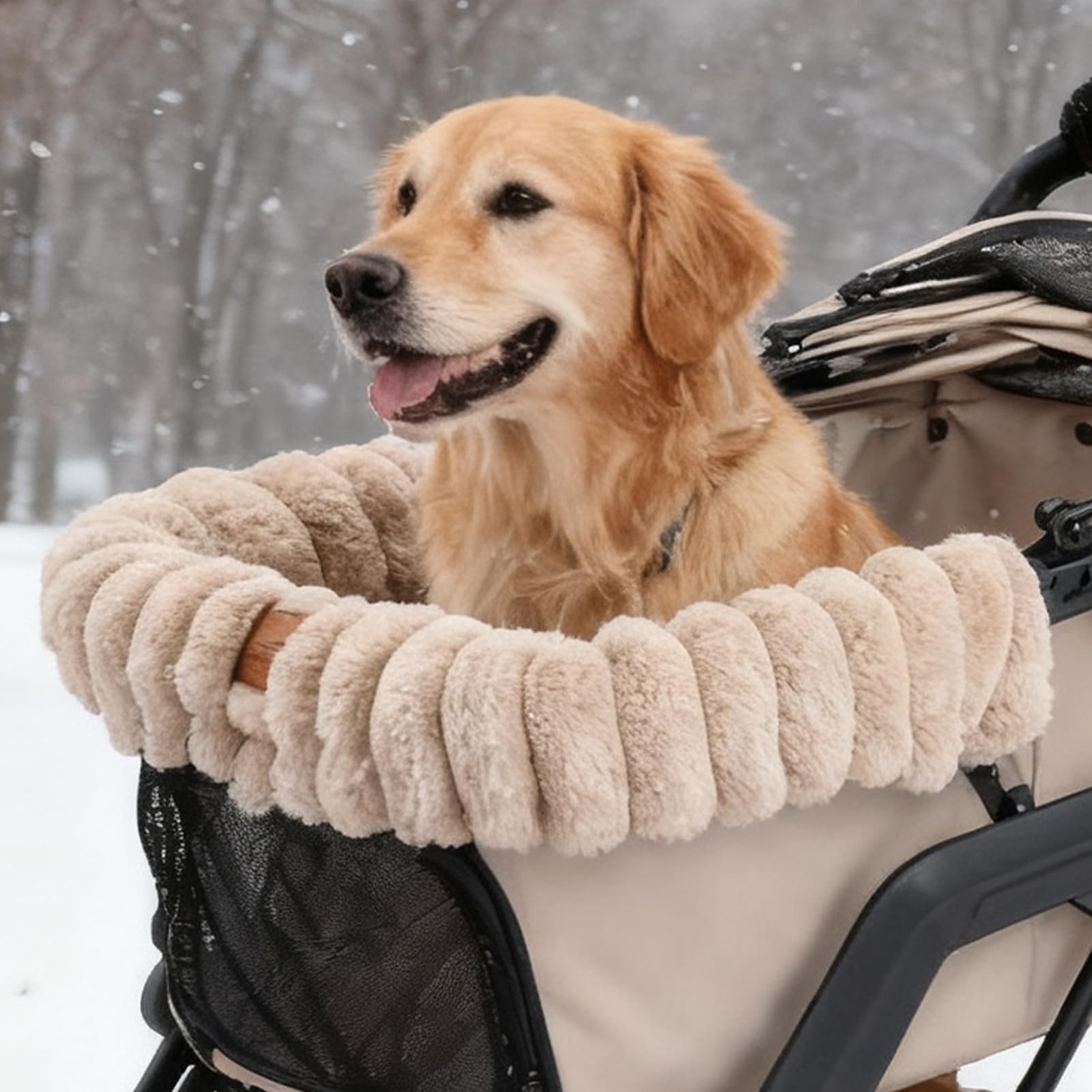 Tappetino Per Passeggino Per Cani Tappetino In Peluche Lavabile E Caldo | Cuscino per Passeggino con Fibbia Magnetica per Cani Per Gatti E Cuccioli, Per Viaggi In Casa E All'Aperto